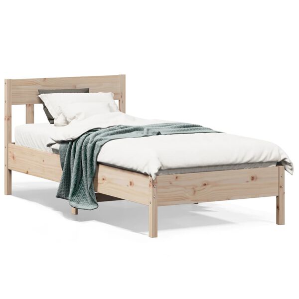 vidaXL Cama sem colch&atilde;o 75x190 cm madeira de pinho maci&ccedil;a