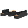 vidaXL Conjunto de Sof&aacute; de Jardim com almofada 10 pcs Preto