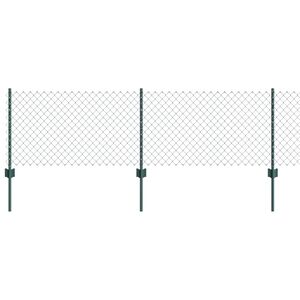 vidaXL Cerca de elos com poste 10 x 0,6 m A&ccedil;o Revestido de PVC Verde
