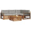 vidaXL Conjunto de Sof&aacute;s para Exterior 5 pcs Cinza Natural e Claro