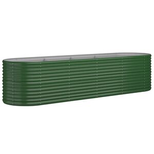 vidaXL Canteiro elevado jardim 296x80x68 cm a&ccedil;o galvanizado verde