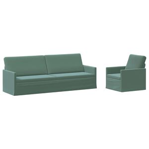 vidaXL Conjunto de Sof&aacute;s 2 pcs Verde do Mar Veludo (V)