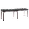 vidaXL Banco em linho e madeira maci&ccedil;a 150x40x48 cm cinzento-escuro