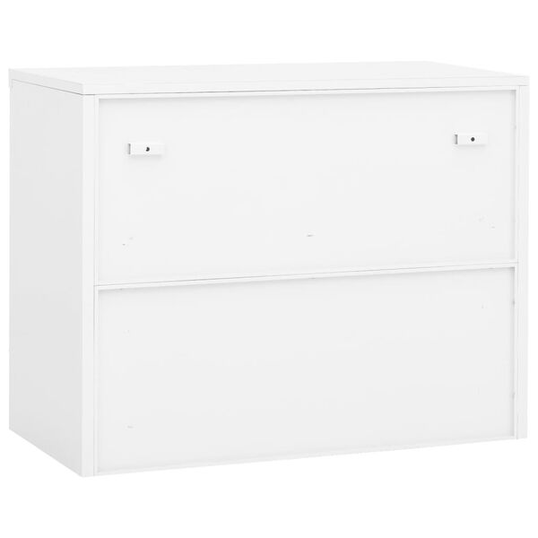 vidaXL Arm&aacute;rio de escrit&oacute;rio 90x40x70 cm a&ccedil;o branco