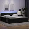 vidaXL Cama com arruma&ccedil;&atilde;o e LED com led Cinzento-claro 200 x 200 cm
