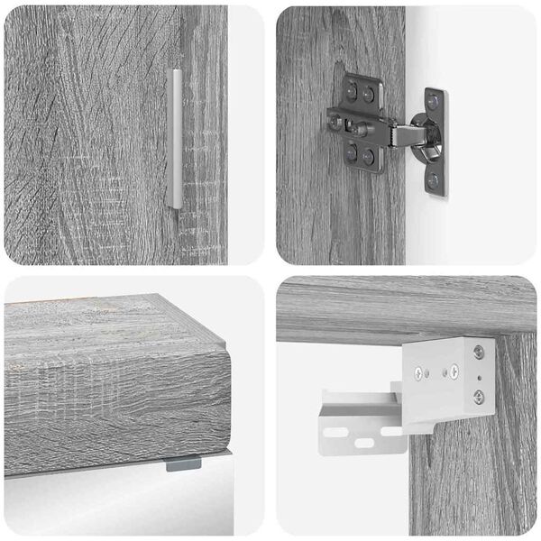 vidaXL Conjunto de M&oacute;veis para Banheiro com porta TULUM Cinza Sonoma