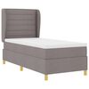 vidaXL Cama Box com colch&atilde;o Cinzento-acastanhado 200 x 100 cm tecido
