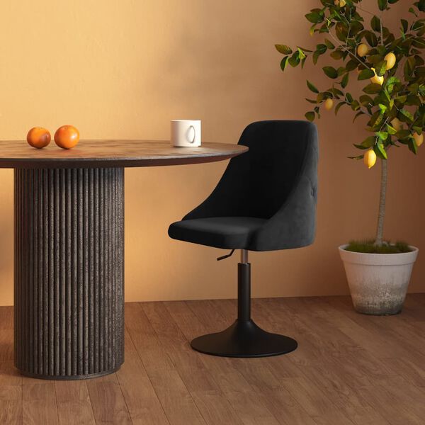 vidaXL Cadeira de jantar veludo preto
