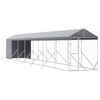 vidaXL Canil de exterior com teto 2x14x2,5 m a&ccedil;o galvanizado prateado