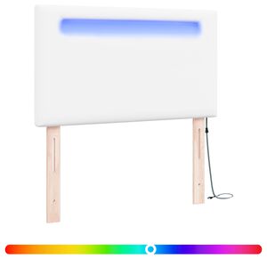 vidaXL Cabeceira LED Branco 100 cm Couro Sint&eacute;tico