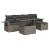 vidaXL 6 pcs conjunto sof&aacute;s de jardim com almofad&otilde;es vime cinzento