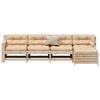vidaXL 5 pcs conjunto lounge de jardim c/ almofad&otilde;es pinho maci&ccedil;o