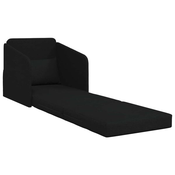 vidaXL Sof&aacute;-Cama Preto 65 x 80 x 83 cm tecido