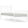 vidaXL Estrutura de cama com cabeceira e p&eacute;s 80x200 cm metal branco