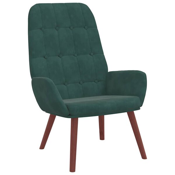 vidaXL Cadeira de descanso veludo verde-escuro