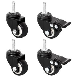 vidaXL Rodas para vasos 4 pcs 8x3,5x8 cm ferro preto