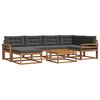 vidaXL Conjunto de Sof&aacute;s para Exterior 7 pcs Natural e Antracite