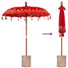 vidaXL Parasol Balin&ecirc;s com Base Vermelho 185 x 185 x 260 cm