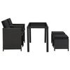 vidaXL 5 pcs conjunto jantar exterior com almofad&otilde;es vime PE preto