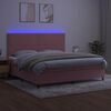 vidaXL Cama box spring c/ colch&atilde;o/LED 200x200 cm veludo rosa