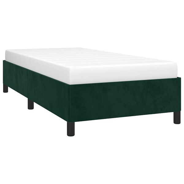 vidaXL Estrutura de cama sem colch&atilde;o 100x200 cm veludo verde-escuro
