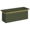vidaXL Floreira de jardim com LED Verde-Azeitona 30 x 80 x 30 cm A&ccedil;o