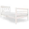 vidaXL Estrutura de cama 90x200 cm madeira maci&ccedil;a branco