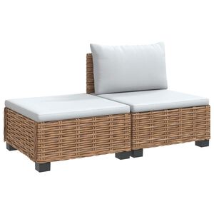 vidaXL 2 unid. Conjunto de Lounge de Rattan com Almofadas GENDT