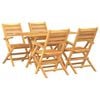 vidaXL 5 pcs conjunto de jantar p/ jardim madeira de teca maci&ccedil;a