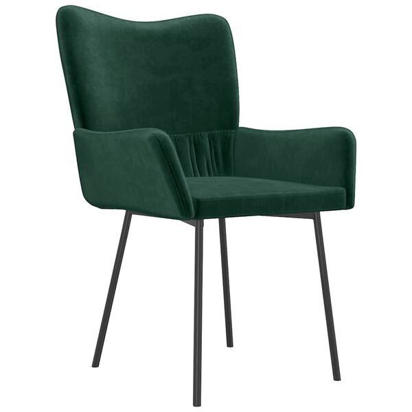 vidaXL Cadeiras de jantar 2 pcs veludo verde-escuro