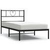 vidaXL Estrutura de cama com cabeceira 90x190 cm metal preto
