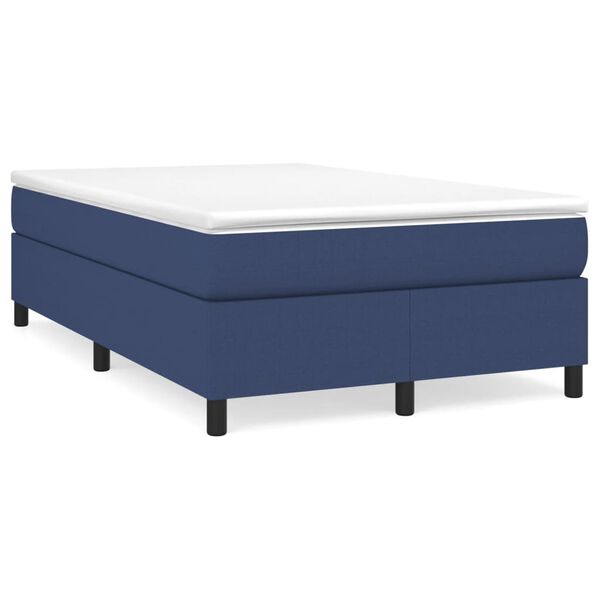 vidaXL Cama boxspring com colch&atilde;o 120x190 cm tecido azul