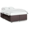 vidaXL Estrutura de cama sem colch&atilde;o 140x190 cm tecido castanho-escuro