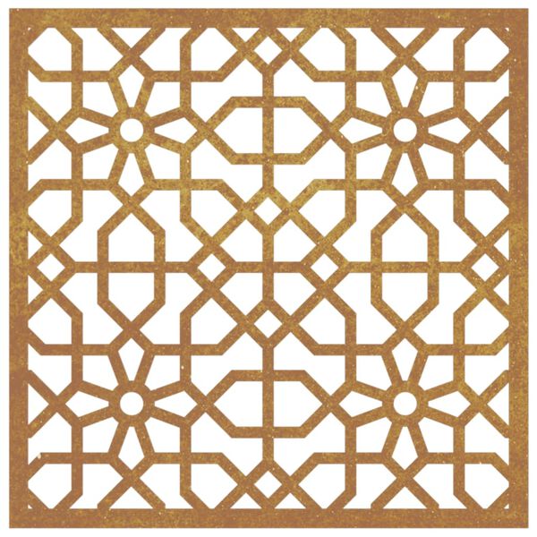 vidaXL Decora&ccedil;&atilde;o p/ muro de jardim 55x55 cm a&ccedil;o corten design &aacute;rabe