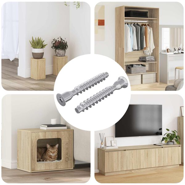 vidaXL Parafusos Confirmat 2 pcs Prateado &Oslash;7 x 50 mm Metal