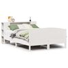 vidaXL Cama com estante sem colch&atilde;o 150x200 cm pinho maci&ccedil;o branco