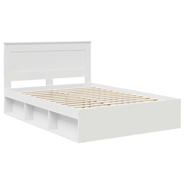 vidaXL Estrutura da Cama com cabeceira Branco 140 x 190 cm