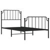 vidaXL Estrutura de cama com cabeceira e p&eacute;s 90x200 cm metal preto