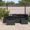 vidaXL Conjunto de Sof&aacute; de Jardim 6 pcs Preto Rattan Sint&eacute;tico
