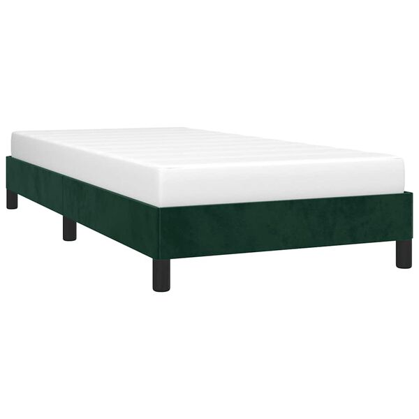 vidaXL Estrutura de cama sem colch&atilde;o 90x200 cm veludo verde-escuro