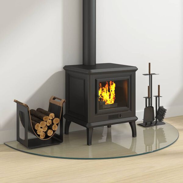 vidaXL Placa de vidro semicircular para lareira 1200x600 mm