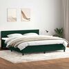 vidaXL Cama box spring c/ colch&atilde;o e LED 180x210 cm veludo verde-escuro