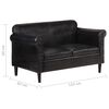 vidaXL Sof&aacute; de 2 lugares em couro genu&iacute;no preto