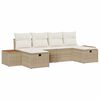 vidaXL Conjunto de Sof&aacute; de Jardim 6 unid. Bege vime PE