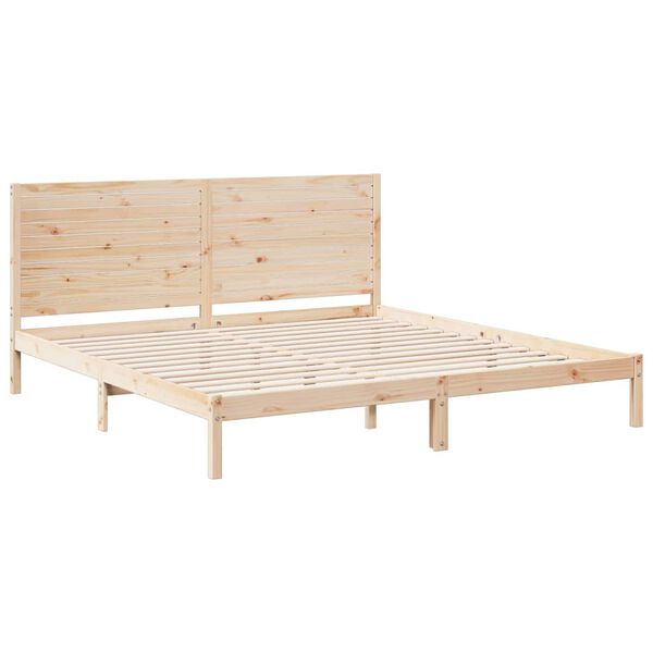 vidaXL Cama extra longa sem colchão 180x210 cm madeira maciça
