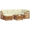 vidaXL Conjunto de Sof&aacute; Sectional com almofada 7 pcs Natural e Creme