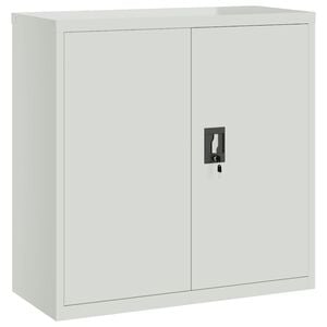 vidaXL Arm&aacute;rio de escrit&oacute;rio com 2 portas 90 cm a&ccedil;o cinzento