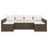 vidaXL 2 pcs conjunto lounge de jardim c/ almofad&otilde;es vime PE castanho