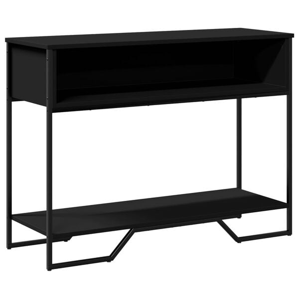 vidaXL Mesa consola 100x35x74,5 cm derivados de madeira preto