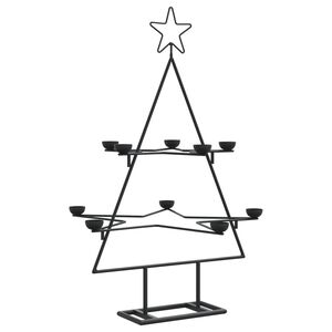 vidaXL &Aacute;rvore de Natal para decora&ccedil;&atilde;o 75 cm metal preto